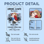 Take Care While You’re On The Road - Couple Personalized Custom Car Ornament - Acrylic Custom Shaped - Gift For Husband Wife, Anniversary