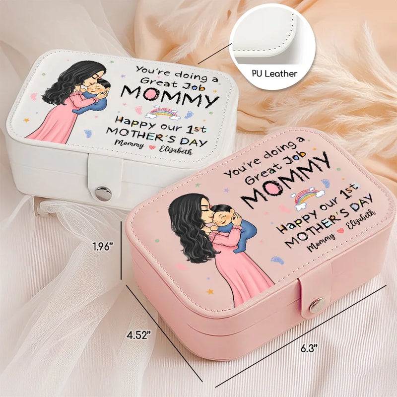 You're Doing A Great Job - Family Personalized Custom Jewelry Case - Baby Shower Gift, Gift For First Mom