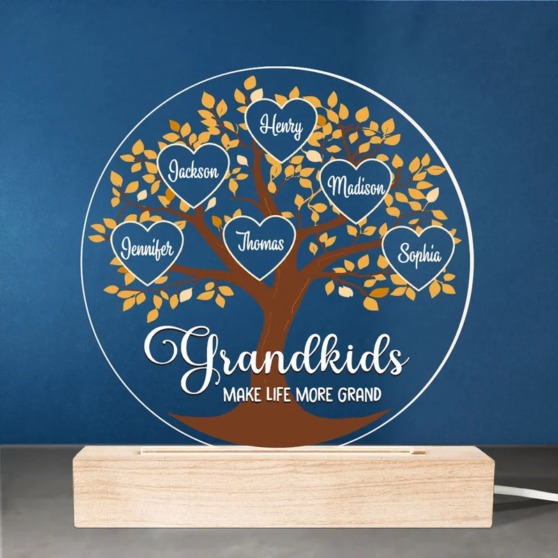 Life Becomes More Joyful And Meaningful With Grandchildren In It - Family  Personalized Custom Shaped 3D LED Light - Gift For Grandma, Grandpa, Grandkid