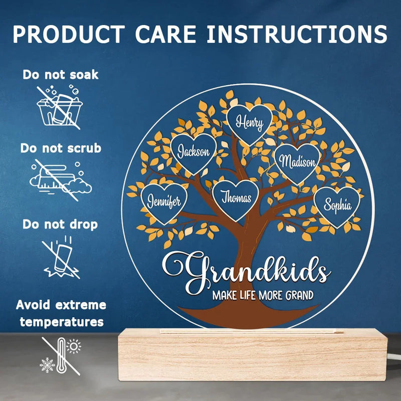 Life Becomes More Joyful And Meaningful With Grandchildren In It - Family  Personalized Custom Shaped 3D LED Light - Gift For Grandma, Grandpa, Grandkid