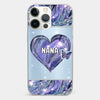 Grandkids Complete Her Joy - Family Personalized Custom Faux Jewelry Effect Printed Clear Phone Case - Gift For Mom, Grandma