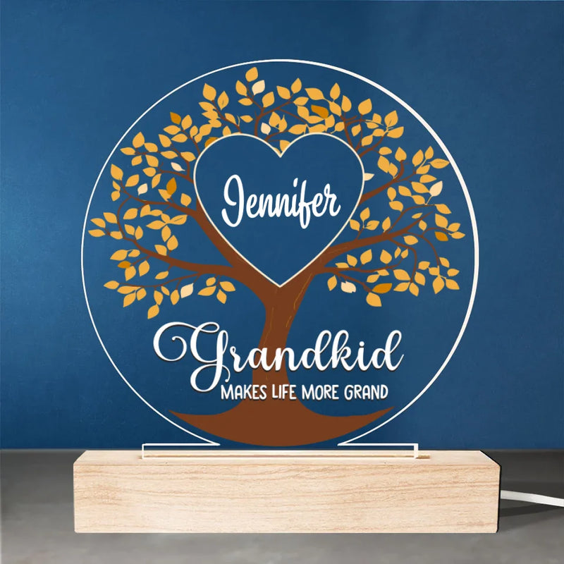 Life Becomes More Joyful And Meaningful With Grandchildren In It - Family  Personalized Custom Shaped 3D LED Light - Gift For Grandma, Grandpa, Grandkid