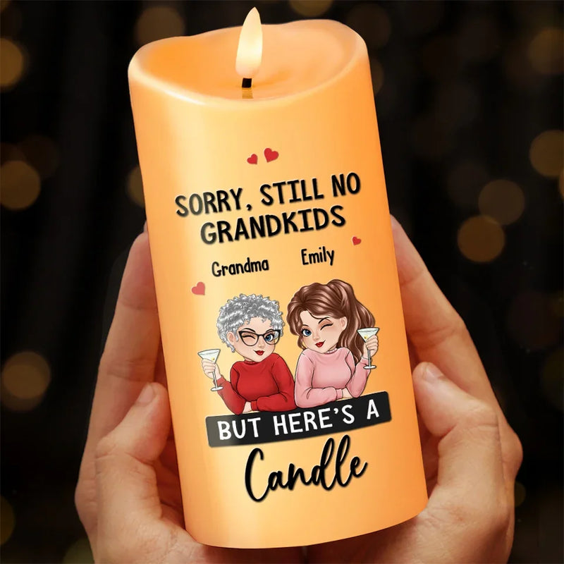 Waiting For Grandkids Is My Cardio - Family Personalized Custom LED Candle - Gift For Grandma