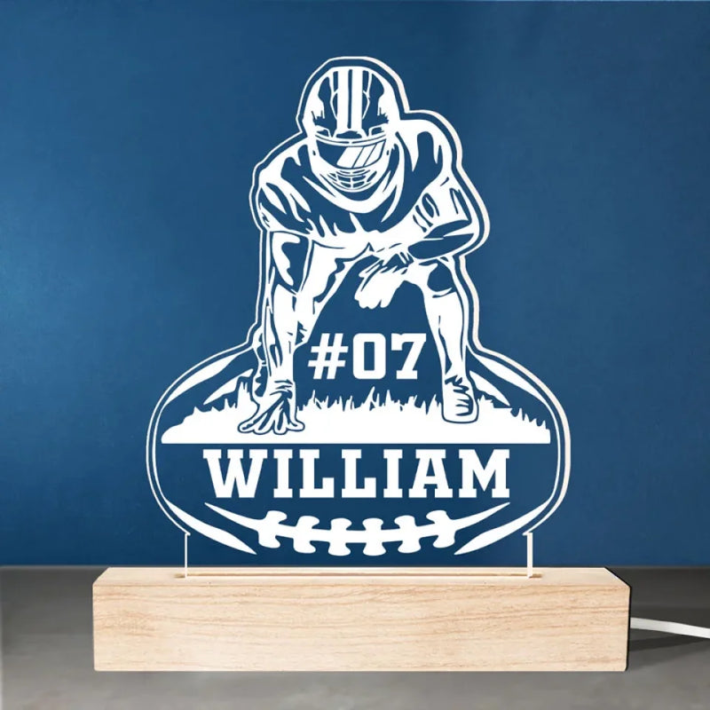 Football Is Family - Personalized Custom Shaped 3D LED Light - Gift For Sport Lovers, Sport Players