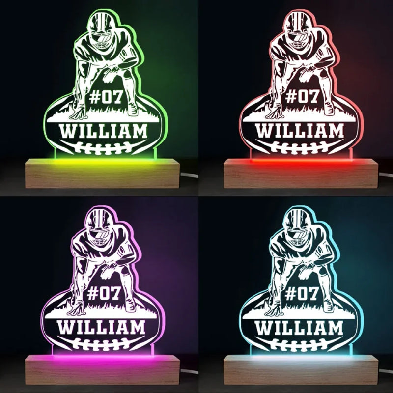 Football Is Family - Personalized Custom Shaped 3D LED Light - Gift For Sport Lovers, Sport Players