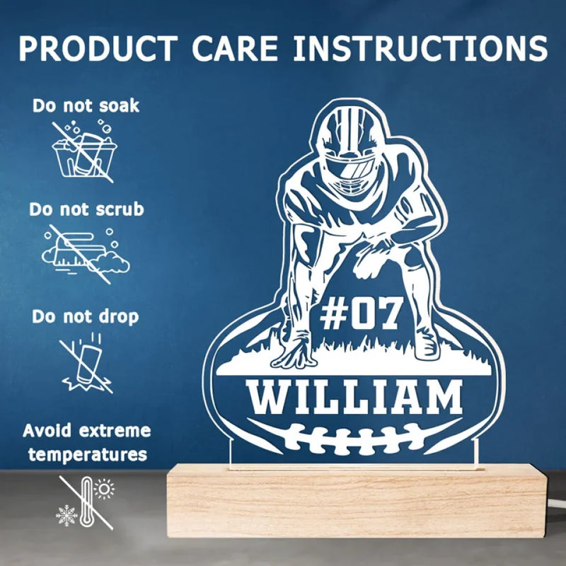 Football Is Family - Personalized Custom Shaped 3D LED Light - Gift For Sport Lovers, Sport Players
