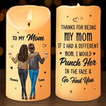Thanks For Being My Mom - Family Personalized Custom LED Candle - Gift For Mom, Grandma