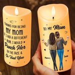 Thanks For Being My Mom - Family Personalized Custom LED Candle - Gift For Mom, Grandma