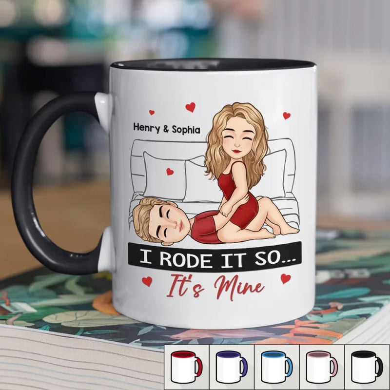 Here With Me - Couple Personalized Custom Accent Mug - Gift For Husband Wife, Anniversary