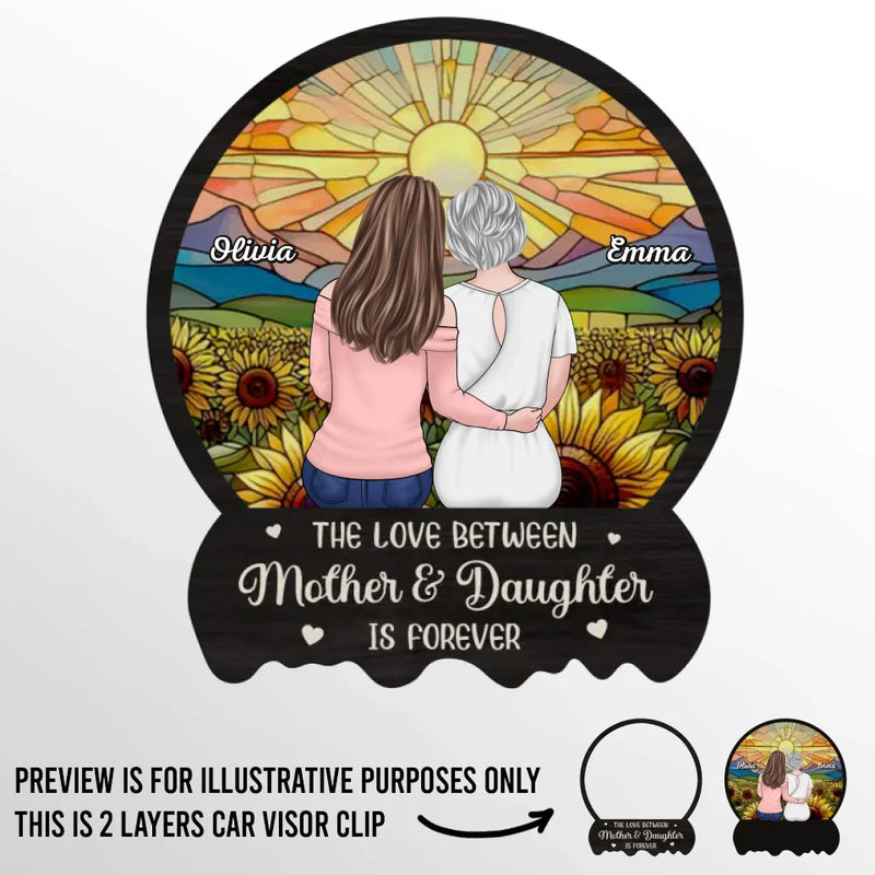 She’s My Sunshine And My Strength - Family Personalized Custom Car Visor Clip - Gift For Mom, Daughter