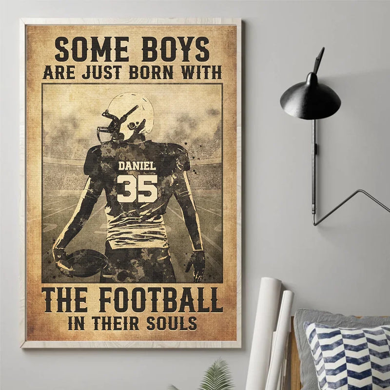 Train Hard, Fight Easy - American Football Personalized Custom Vertical Poster - Gift For Sport Lovers, Sport Players