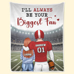 Custom Name Football Couple Gifts for Sports Fans - Personalized Blanket