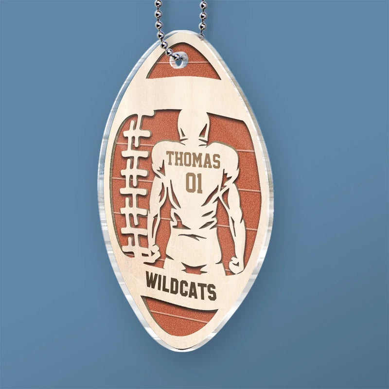 Life’s A Game, Football Is Serious - Personalized Custom Car Ornament - Acrylic Custom Shaped - Gift For Sport Lovers, Sport Players
