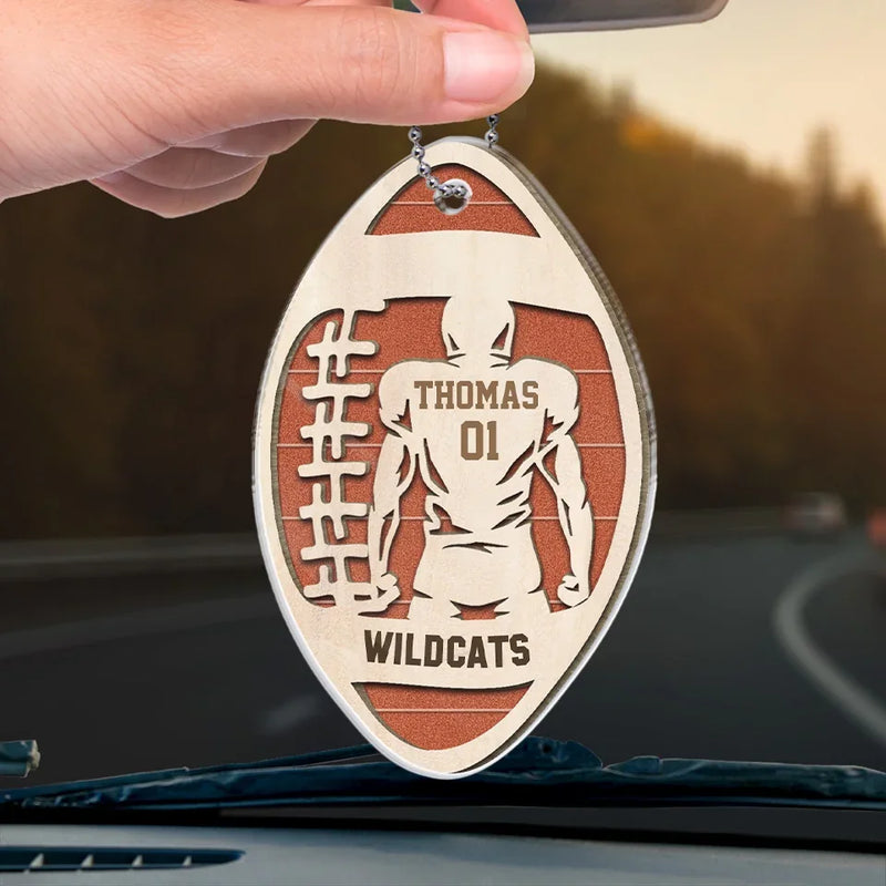 Life’s A Game, Football Is Serious - Personalized Custom Car Ornament - Acrylic Custom Shaped - Gift For Sport Lovers, Sport Players