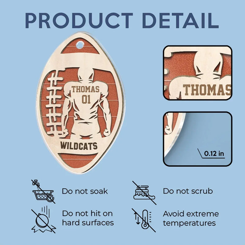 Life’s A Game, Football Is Serious - Personalized Custom Car Ornament - Acrylic Custom Shaped - Gift For Sport Lovers, Sport Players