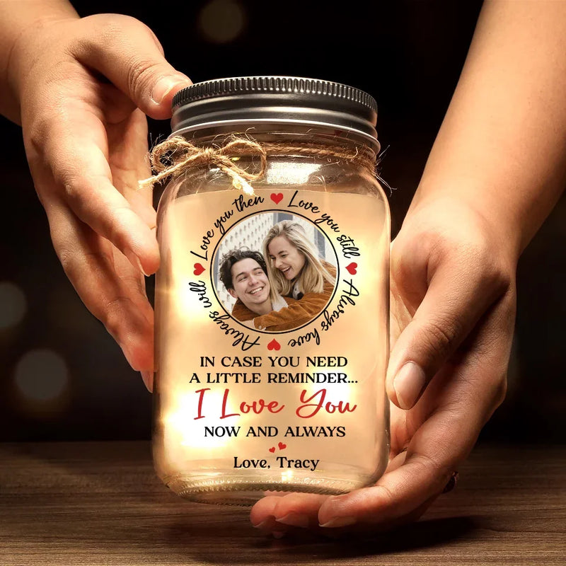 Custom Photo Forever Is My Favorite With You - Couple Personalized Custom Mason Jar Light - Gift For Husband Wife, Anniversary