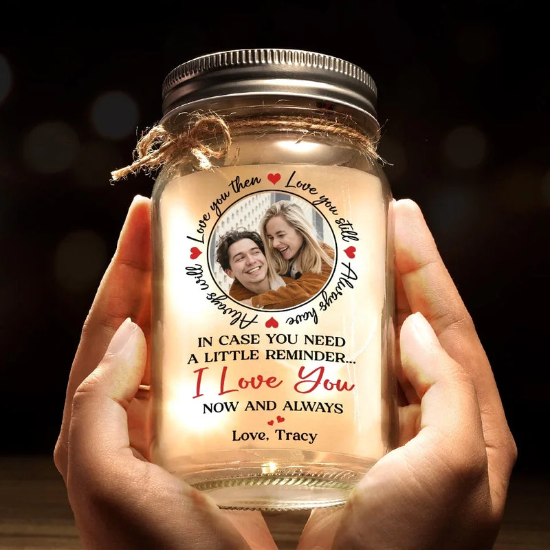 Custom Photo Forever Is My Favorite With You - Couple Personalized Custom Mason Jar Light - Gift For Husband Wife, Anniversary
