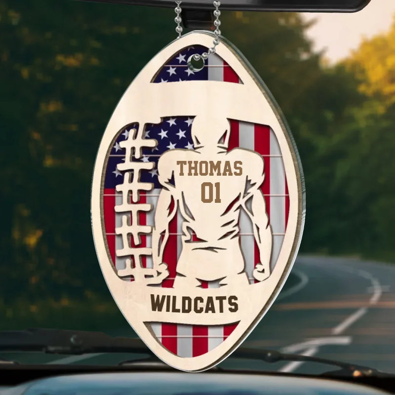 Life’s A Game, Football Is Serious - Personalized Custom Car Ornament - Acrylic Custom Shaped - Gift For Sport Lovers, Sport Players
