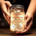 With You, I’ll Never Let Go - Couple Personalized Custom Mason Jar Light - Gift For Husband Wife, Anniversary