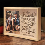 Custom Photo Building A Love Story That Will Last Forever - Couple Personalized Custom Frame Light Box - Gift For Husband Wife, Anniversary