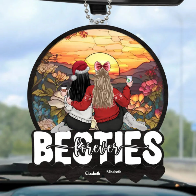 Life’s Better With A Bestie Like You - Bestie Personalized Custom Car Ornament - Acrylic Custom Shaped - Gift For Best Friends, BFF, Sisters