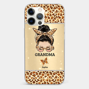 A Grandmother's Love Is Forever And Always - Family Personalized Custom Faux Jewelry Effect Printed Clear Phone Case - Gift For Mom, Grandma