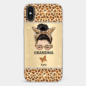 A Grandmother's Love Is Forever And Always - Family Personalized Custom Faux Jewelry Effect Printed Clear Phone Case - Gift For Mom, Grandma