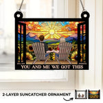 Together We Build A Life We Love - Couple Personalized Window Hanging Suncatcher - Gift For Couple, Husband, Wife