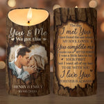 Custom Photo You Complete Me And Make Me A Better Person - Couple Personalized Custom LED Candle - Christmas Gift For Husband, Wife, Couple