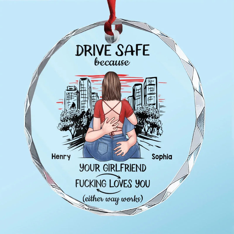 I Do Quite Naughty Things Now - Couple Personalized Custom Round Glass Ornament Car Hanger - Gift For Husband Wife, Anniversary