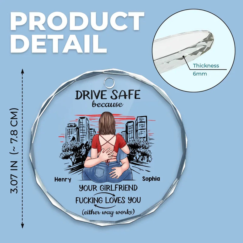 I Do Quite Naughty Things Now - Couple Personalized Custom Round Glass Ornament Car Hanger - Gift For Husband Wife, Anniversary