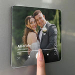 Custom Photo Together As One - Couple Personalized Custom Music Fridge Magnet That Can Play Songs - Gift For Husband Wife, Anniversary