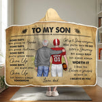 Custom Name Football Gifts for Son - Personalized Snuggle Blanket