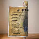 Custom Name Football Gifts for Son - Personalized Snuggle Blanket
