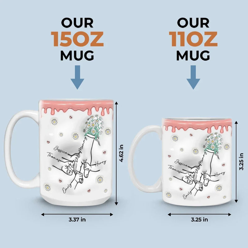 The Love Of A Mother Is Endless, The Wisdom Of A Grandmother Is Timeless - Family Personalized Custom 3D Inflated Effect Printed Mug - Gift For Mom, Grandma