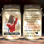 Custom Name Romantic Couple Gift - Personalized Mason Jar Light