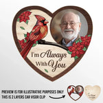 Custom Photo I'm Always With You - Memorial Personalized Custom Car Visor Clip - Sympathy Gift For Family Members