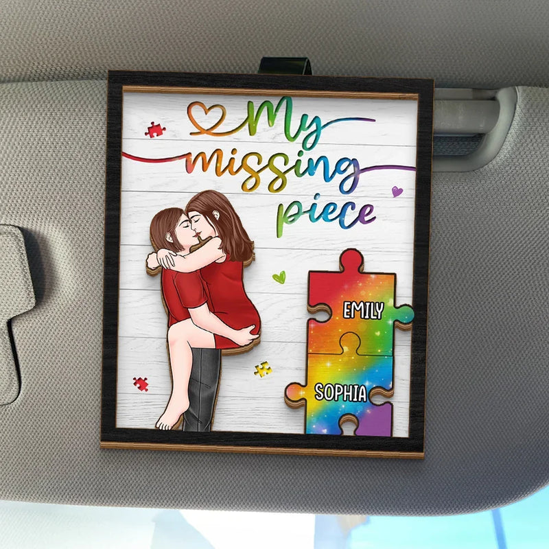 One Soul In Two Bodies - Couple Personalized Custom Car Visor Clip - Gift For Husband Wife, Anniversary, LGBTQ+