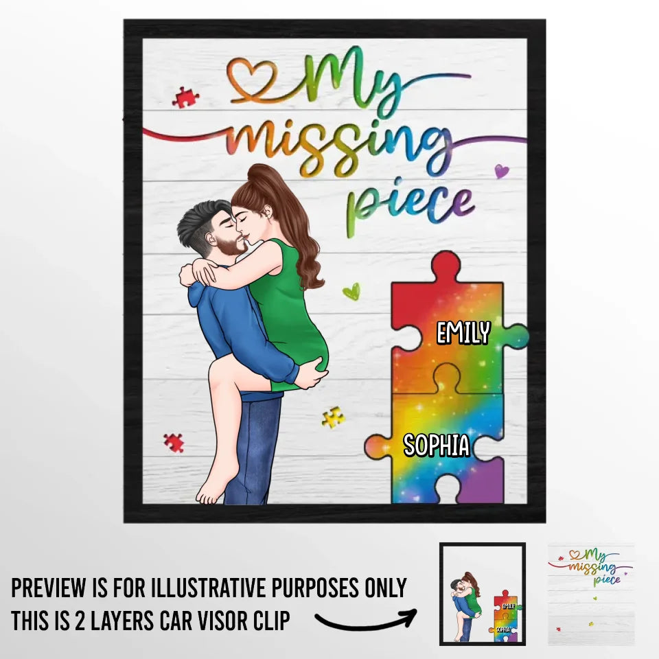 One Soul In Two Bodies - Couple Personalized Custom Car Visor Clip - Gift For Husband Wife, Anniversary, LGBTQ+