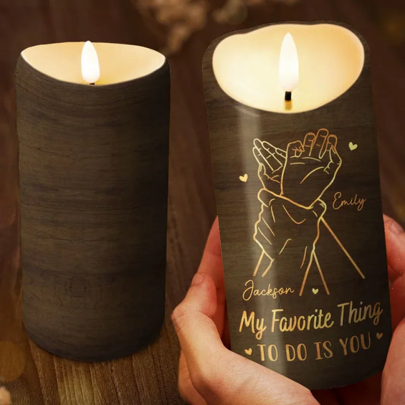 My Best Moments Are With You - Couple Personalized Custom LED Candle - Gift For Husband Wife, Anniversary