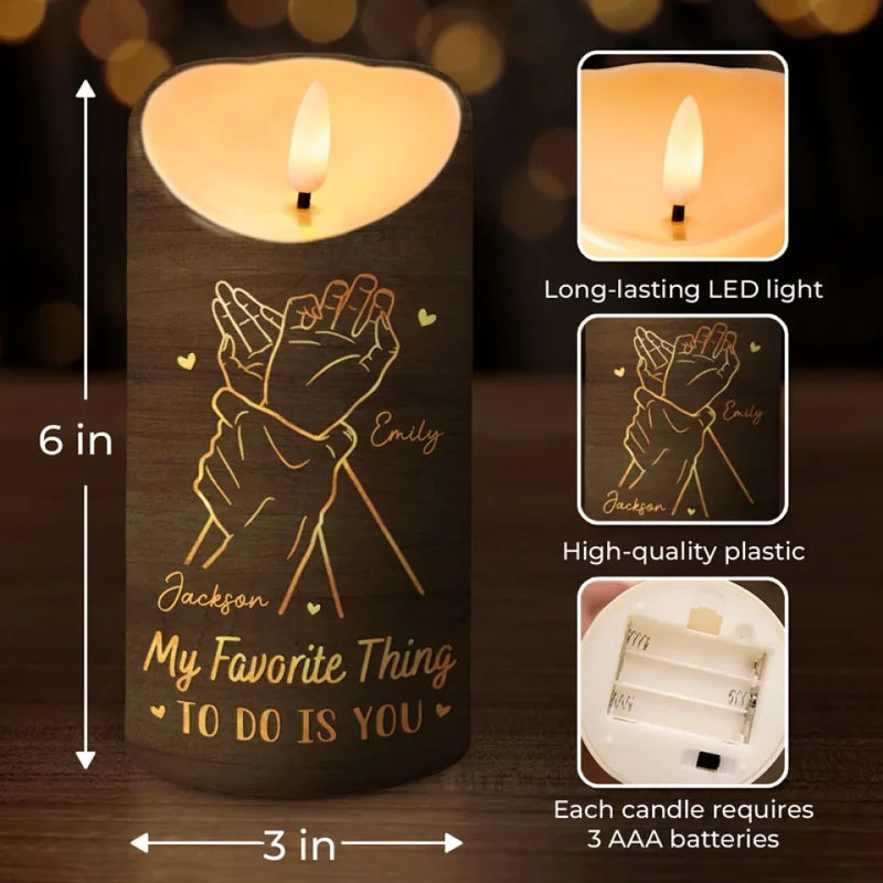 My Best Moments Are With You - Couple Personalized Custom LED Candle - Gift For Husband Wife, Anniversary
