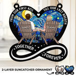 Forever Love - Couple Personalized Window Hanging Suncatcher Ornament - Gift For Husband Wife, Anniversary