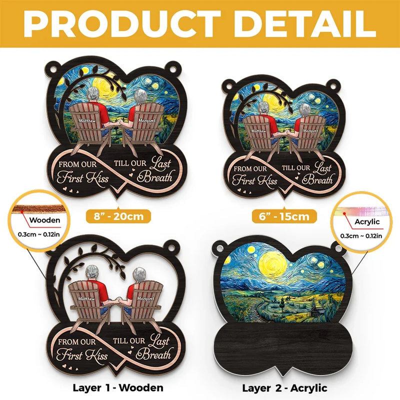 You're The Sunshine Of My Life - Couple Personalized Window Hanging Suncatcher Ornament - Gift For Husband Wife, Anniversary