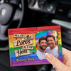 Custom Photo My Happy Place Is Wherever You Are - Couple Personalized Custom Car Visor Clip - Gift For Husband Wife, Anniversary, LGBTQ+