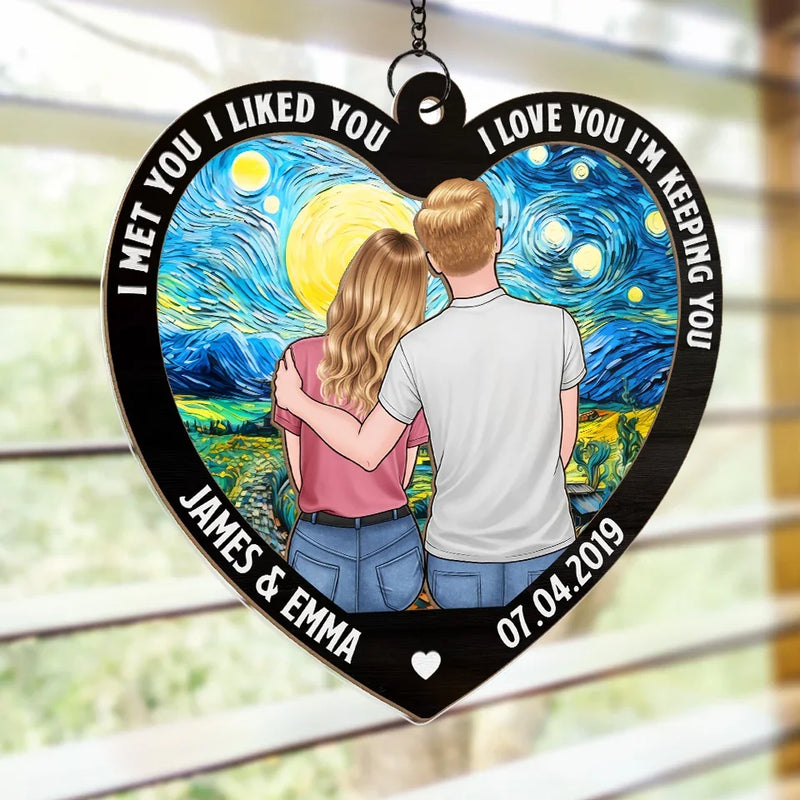 My Favourite Love Story Is Ours - Couple Personalized Window Hanging Suncatcher - Gift For Husband Wife, Anniversary