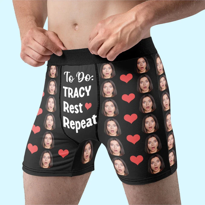 Custom Photo You’re The Reason I Believe In Love - Couple Personalized Custom Boxer Briefs, Men's Boxers - Gift For Husband Wife, Anniversary
