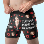 Custom Photo My Heart Is Perfect Because You Are Inside - Couple Personalized Custom Boxer Briefs, Men's Boxers - Gift For Husband Wife, Anniversary