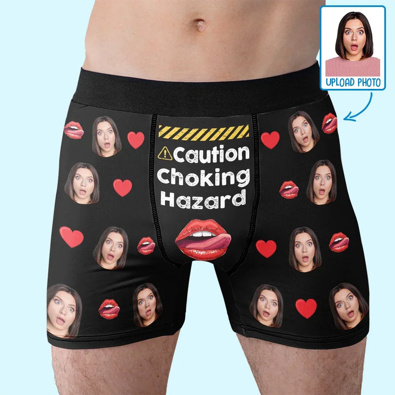 Custom Photo The Melody Of Your Laugh Is My Favorite Tune - Couple Personalized Custom Boxer Briefs, Men's Boxers - Gift For Husband Wife, Anniversary