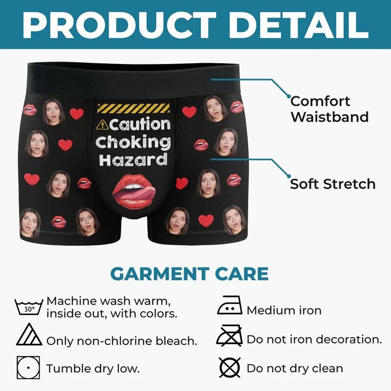 Custom Photo The Melody Of Your Laugh Is My Favorite Tune - Couple Personalized Custom Boxer Briefs, Men's Boxers - Gift For Husband Wife, Anniversary