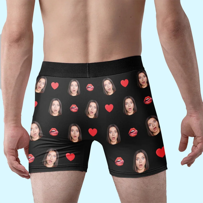 Custom Photo The Melody Of Your Laugh Is My Favorite Tune - Couple Personalized Custom Boxer Briefs, Men's Boxers - Gift For Husband Wife, Anniversary
